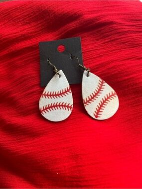 Baseball Mom Teardrop Earrings